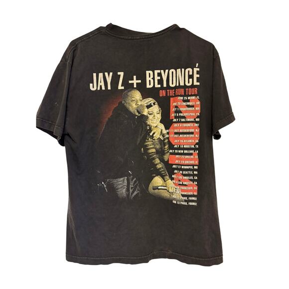 On The Run Tour Jay Z Beyonce Concert T-Shirt 2014 Black Medium - Picture 3 of 4